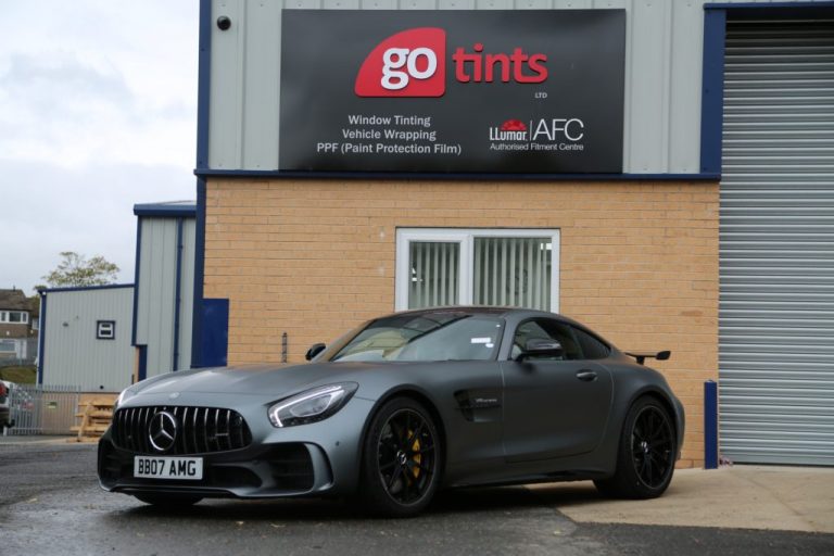 Mercedes AMG GTR fully wrapped in LLUMAR Self-Healing Clear Matte Paint Protection Film